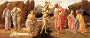 BARTOLOMEO DI GIOVANNI Predella: Baptism of Christ d oil painting on canvas